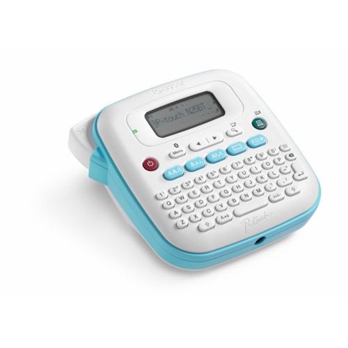 Brother P-Touch PT-N25BT - Etikettskrivare - svartvit - direkt termisk - 12 mm bred - 180 dpi - upp till 12 mm/sek - Bluetooth LE - kniv - vertikal utskrift, spegeltryck, förhandsgranskning, tvåradig utskrift - vit, blå