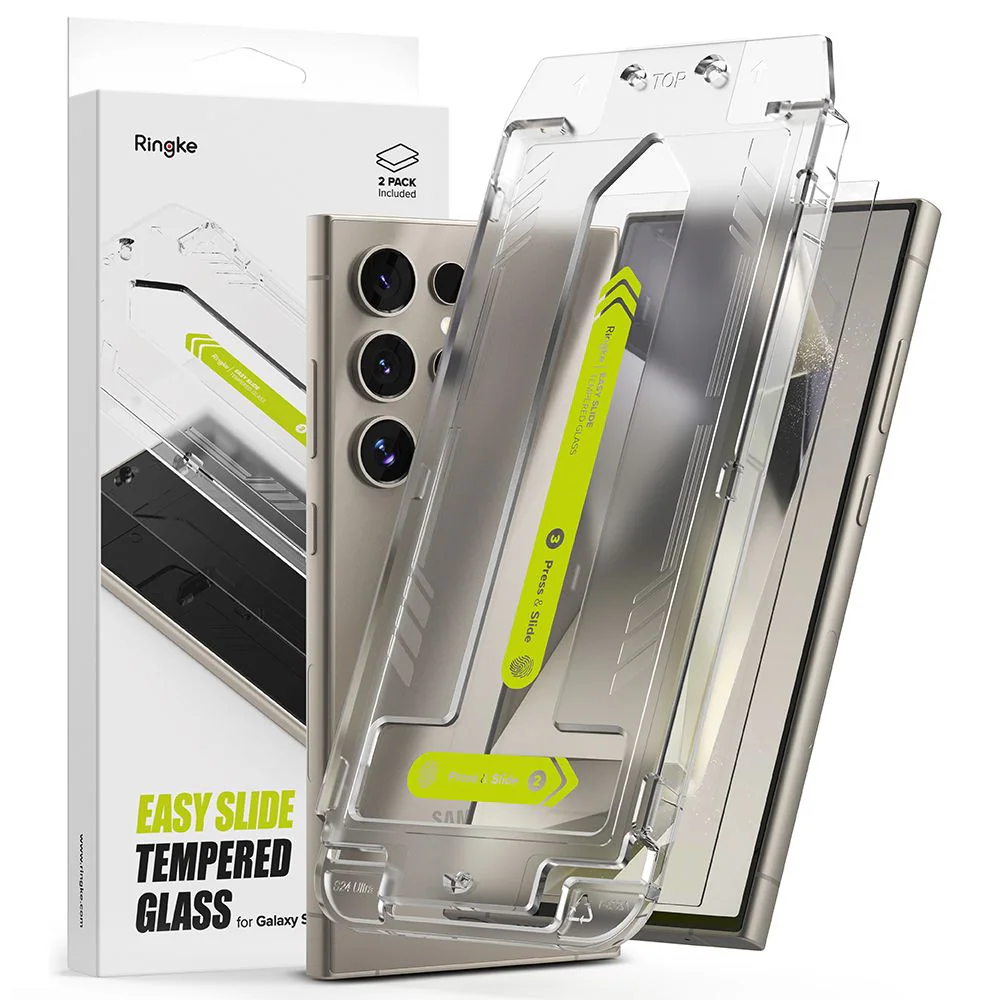 Ringke Easy Slide, 2-pack härdat glas till Samsung Galaxy S24 Ultra
