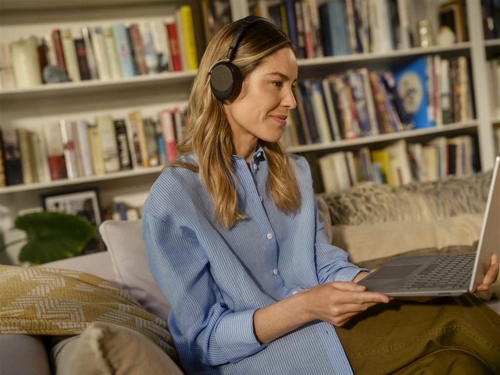 Jabra Evolve3 65 Flex MS - Headset - på örat - Bluetooth - trådlös, kabelansluten - aktiv brusradering - USB-A via Bluetooth-adapter, USB-C - svart - Certifierad för Microsoft-teams, Zoomcertifierad, Works With Google Meet, MFi-certifierad, bild 5