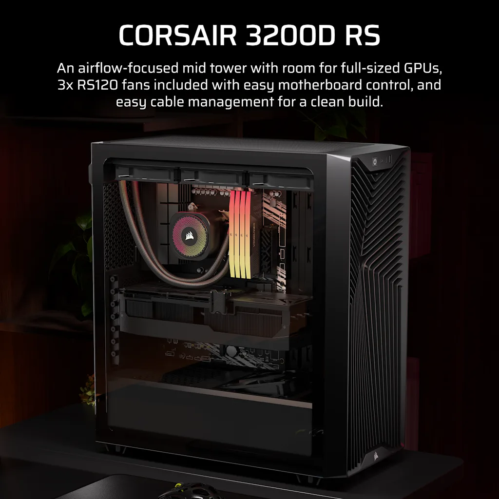 Corsair 3200D RS Mid-tower PC-chassi (svart), bild 4