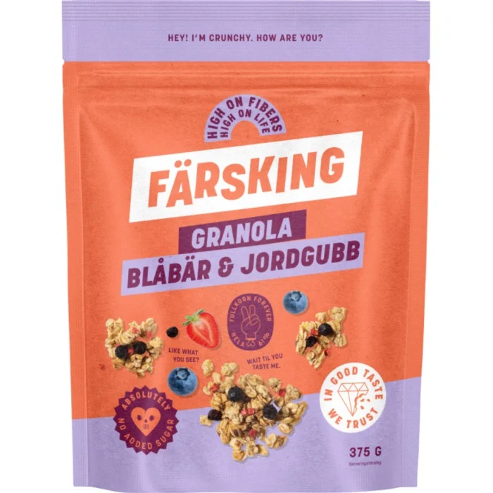 Färsking Granola Blåbär & Jordgubb 375 g