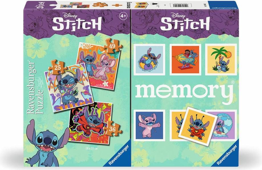 Disney Stitch 3 pussel + memory ®