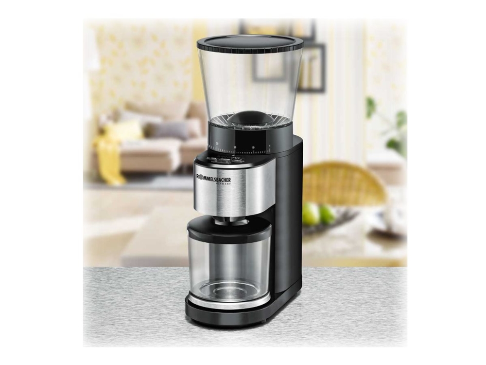 Rommelsbacher EKM 500 - Kaffekvarn/köksvåg - 160 W - svart / rostfritt stål