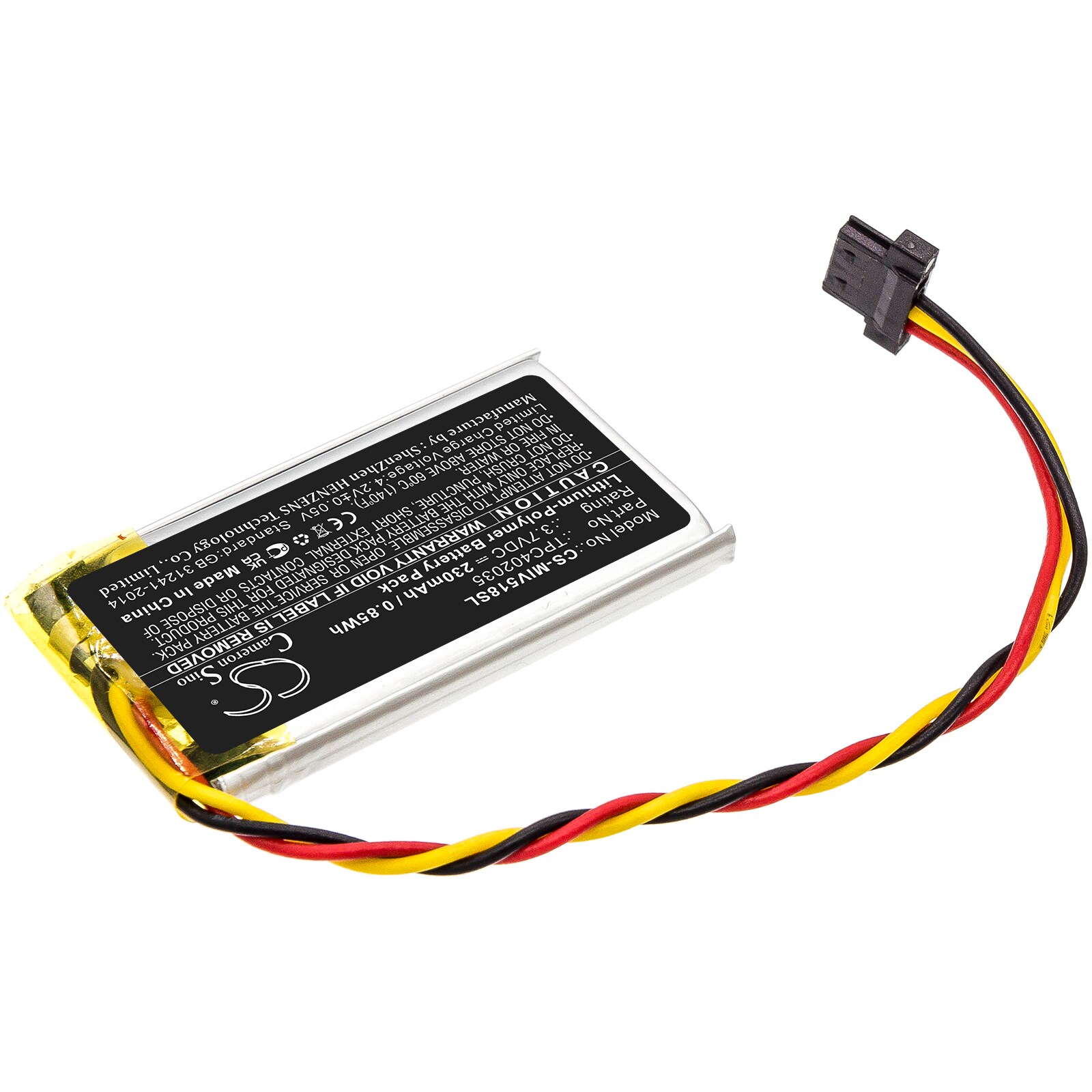 Cameron Sino batteri Tpc402035 till Mio MiVue 508/518/538/568/588/608/618/658/688/698/792/528, bild 2
