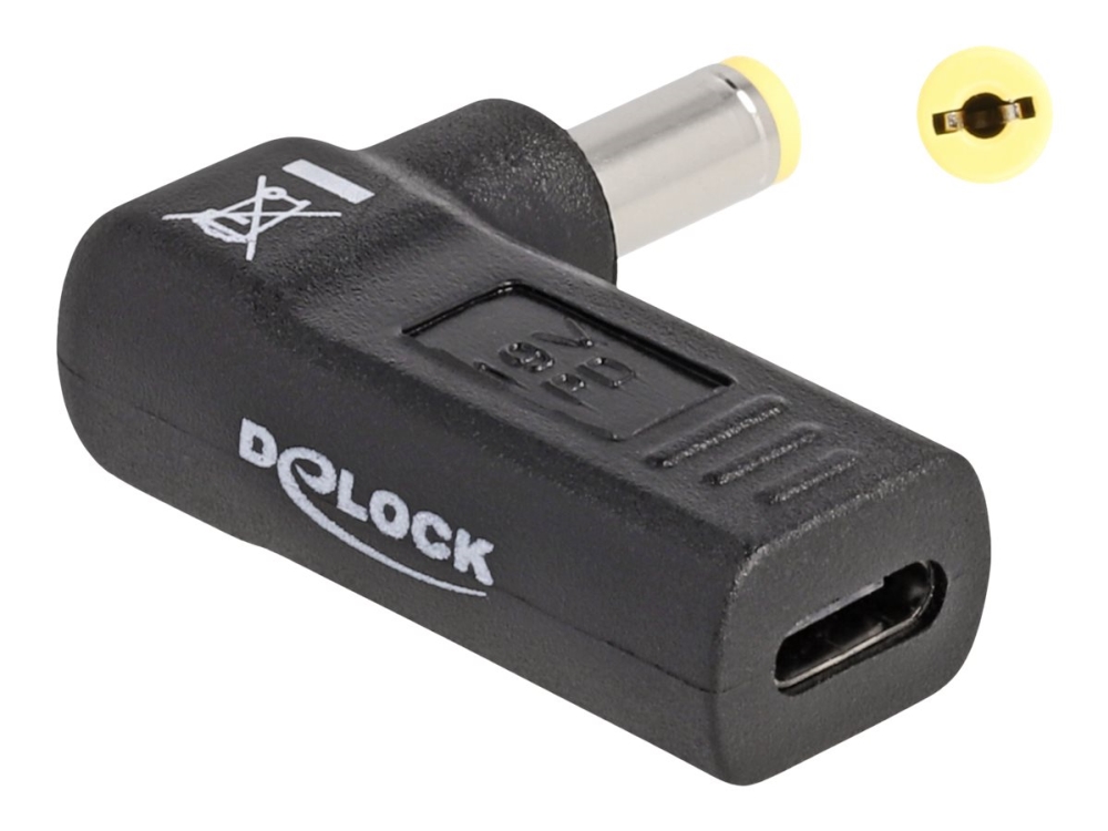 Delock Adapter för laddningskabel laptop USB-C hona till Acer 5.5 x 1.7 mm hane