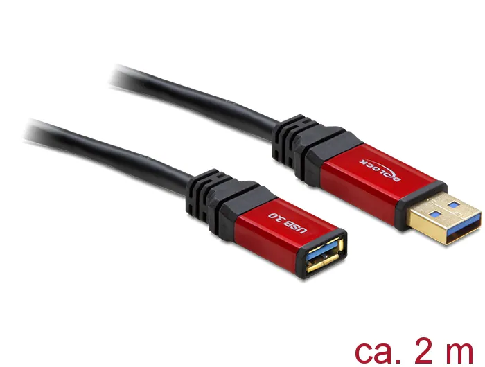 Delock Förlängningskabel USB-A hane till USB-A hona 5 Gbps 2m