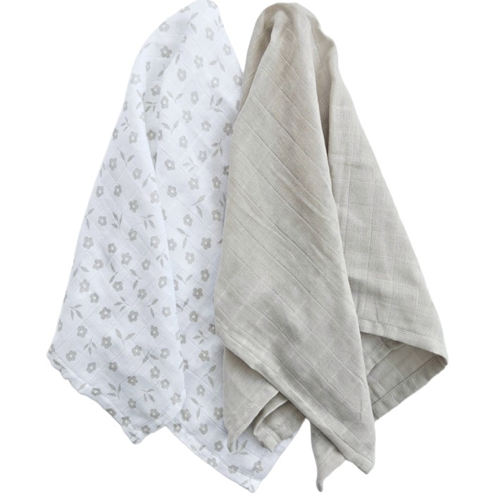 Summerville Muslin 2-pack Petal & Silver Grey GOTS, bild 2