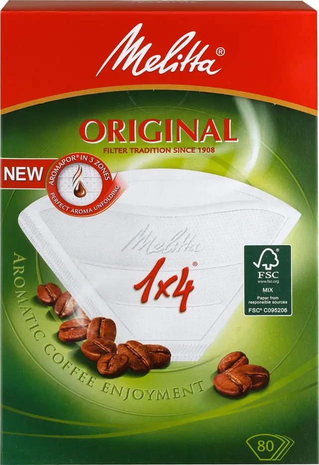 Melitta MEL6658090 Blekta kaffefilter 1X4 80 st