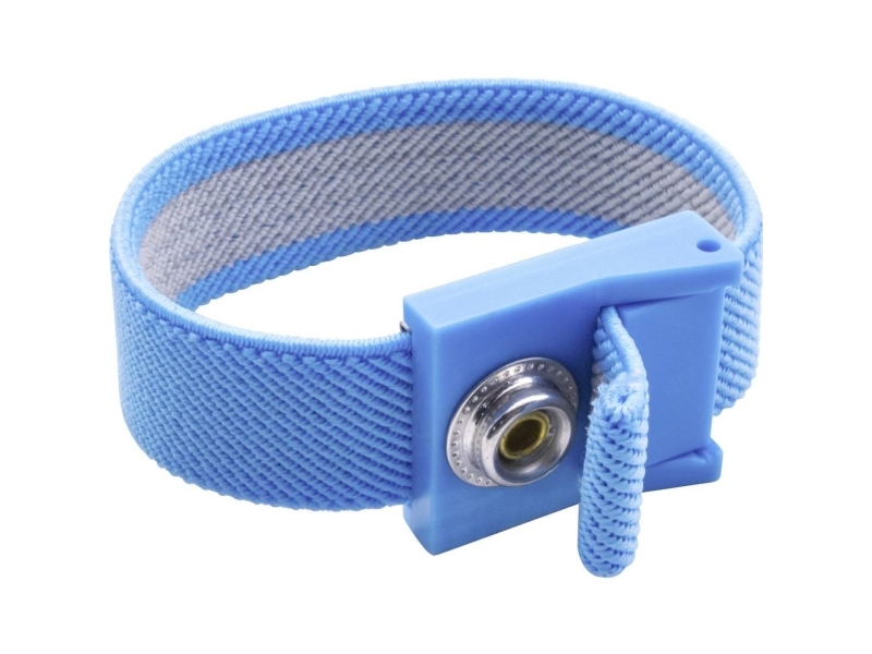 Quadrios ESD-armband Blå tryckknapp 10 mm