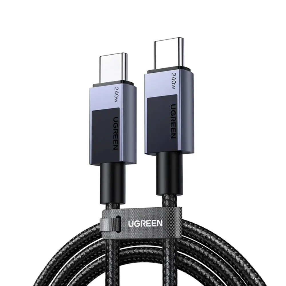 Ugreen Snabbladdningskabel USB-C till C, 240W 2m, Rymdgrå