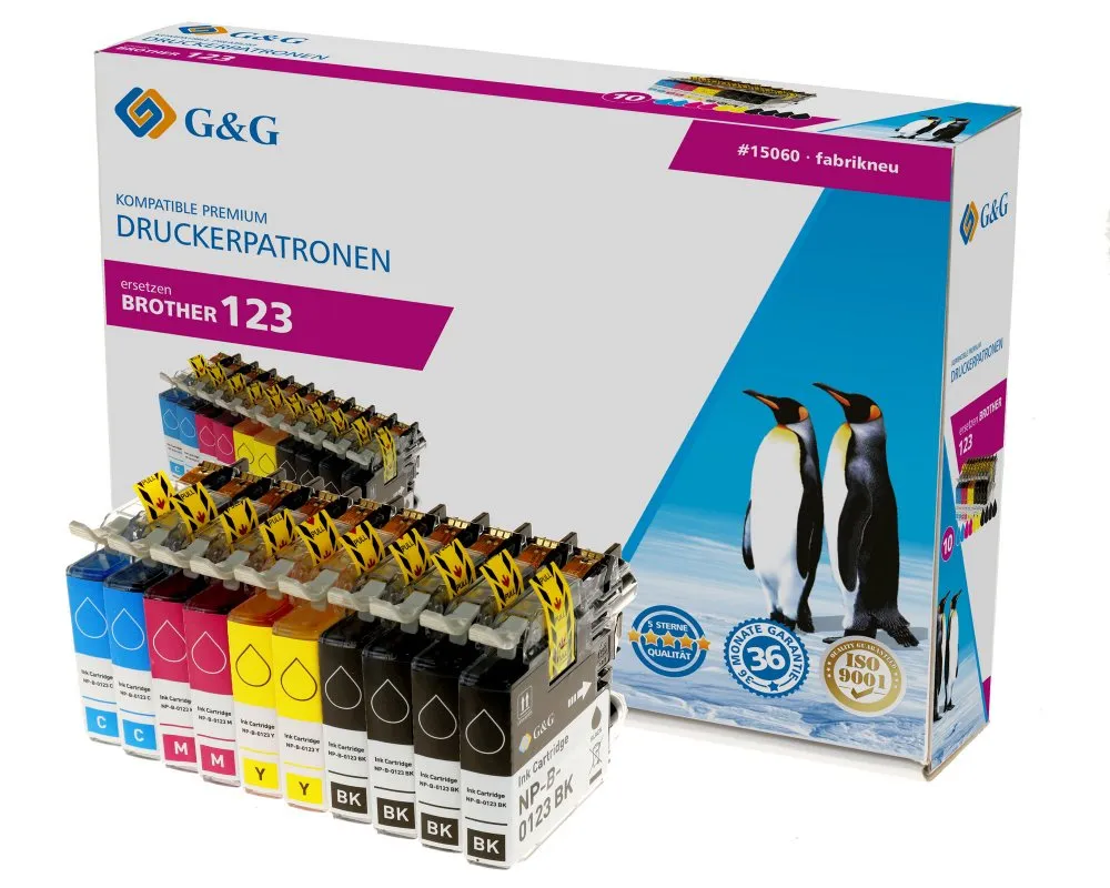G&G 15060, Hög (XL) avkastning, Svart, Magenta, Cyan, Gul, 77,6 ml, 69,2 ml, 10 styck, Flerpack