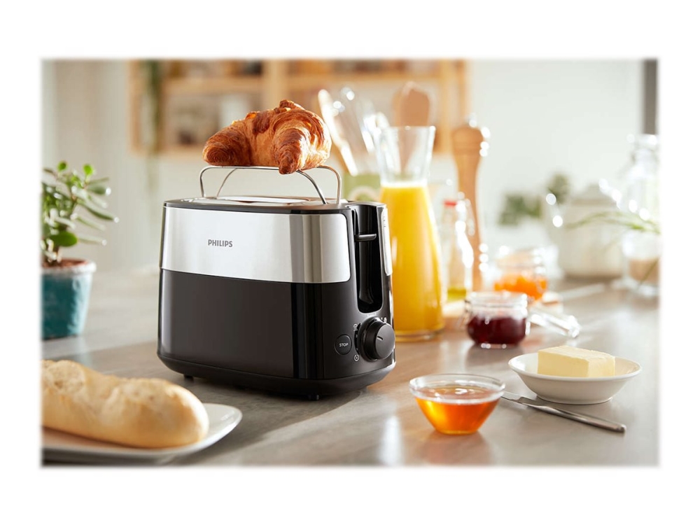 Philips Daily Collection HD2516 - Brödrost - 2 skiva - 2 Kortplatser - svart
