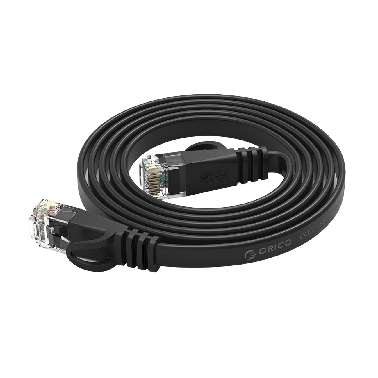 Orico PUG-C6B CAT6 1000 Mbps RJ45 Ethernet-nätverkskabel, platt LAN-kabel, 8 m – svart, bild 4