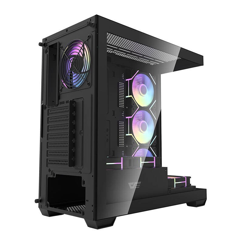 Darkflash DS900 computer case (black) + 7 ARGB fans - Chassi - Miditower - Svart, bild 3