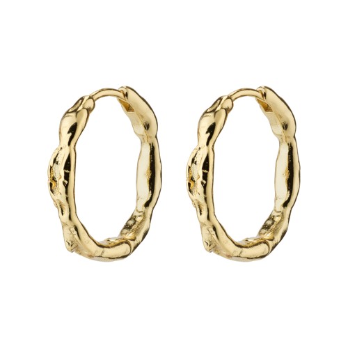 PILGRIM - EDDY Organic Shaped Medium Hoops - Gold Plated - 18 mm