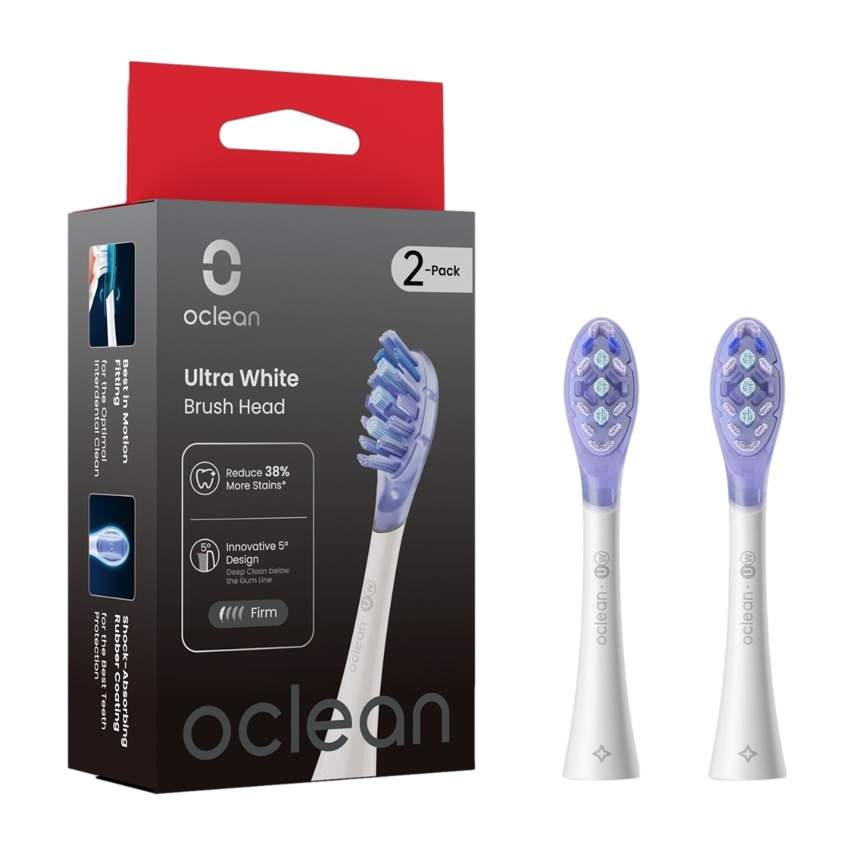 Oclean Ultra White borstar 2 St, vit