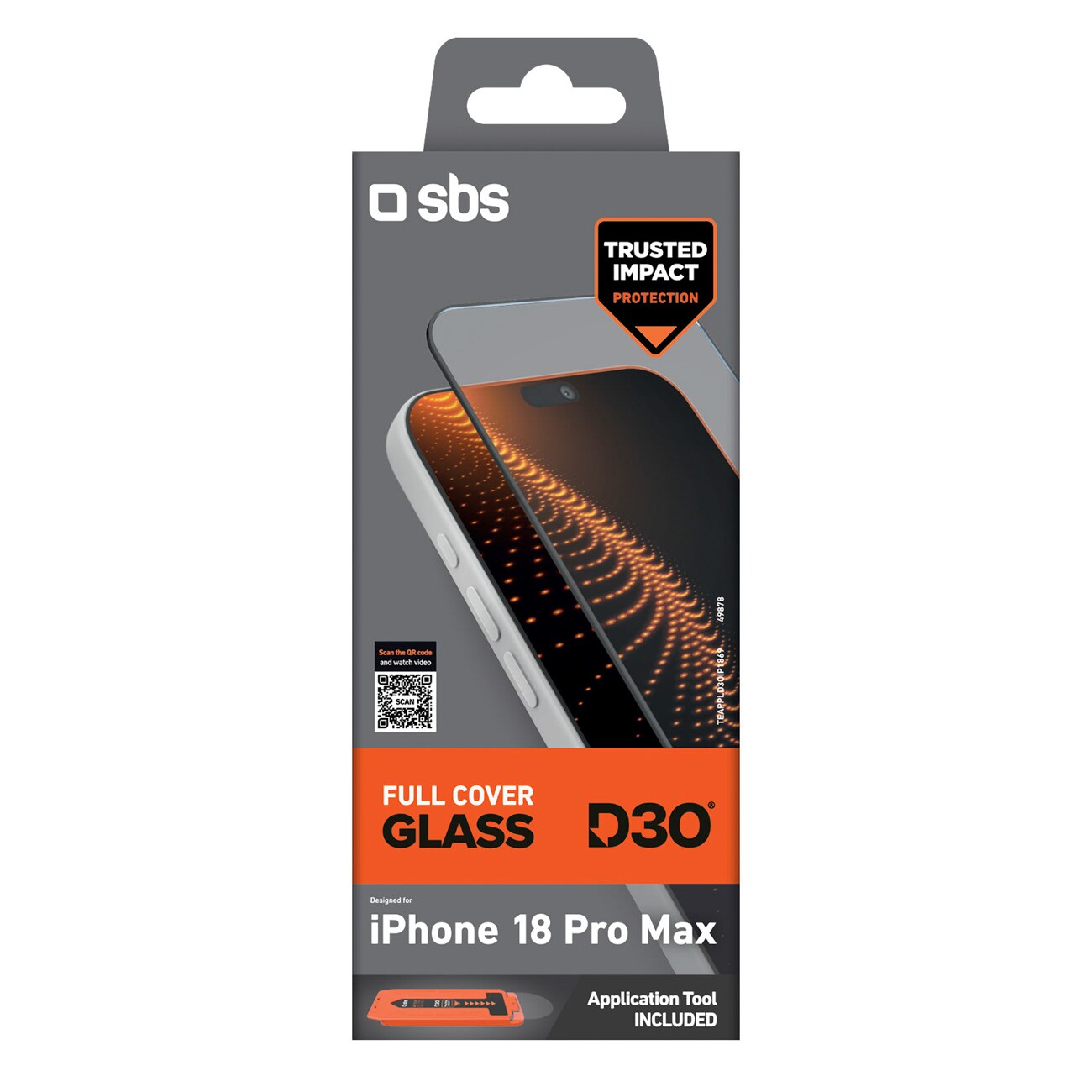 SBS D3O helskyddsglas för iPhone 18 Pro Max med appliceringsverktyg, bild 2