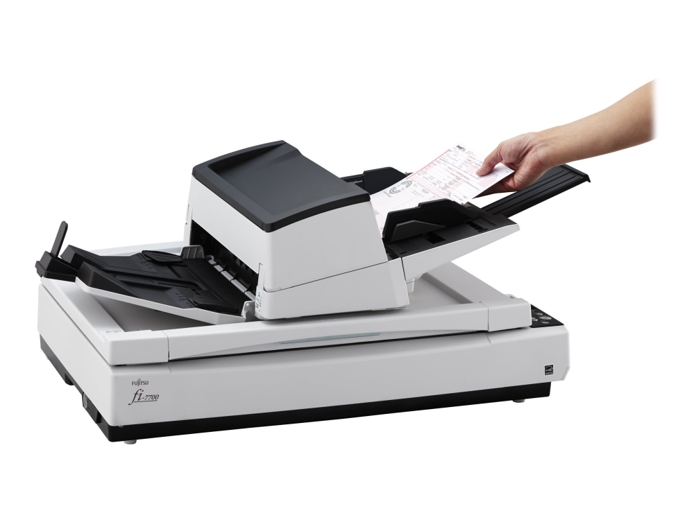 Ricoh fi-7700S - Dokumentskanner - Dubbel CCD - ARCH B - 600 dpi x 600 dpi - upp till 75 sidor/minut (mono) / upp till 75 sidor/minut (färg) - ADM (300 ark) - USB 3.1 Gen 1