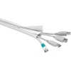 Kabelstrumpa för sortering, kardborrband, nylon, 1,8m - Vit