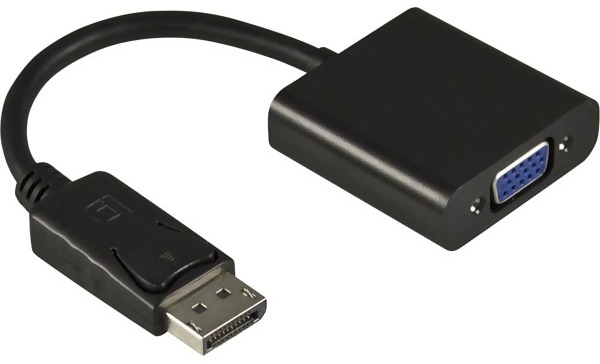 Adapter DisplayPort till VGA, 0,2 meter - Svart