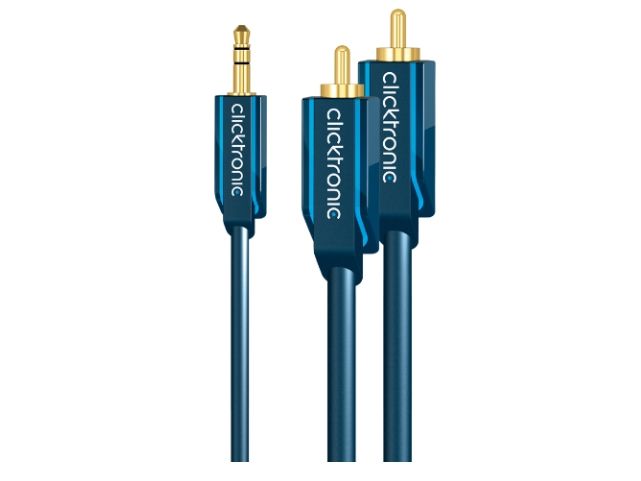 Clicktronic Ljudkabel 3,5 mm till 2x RCA 7,5 m