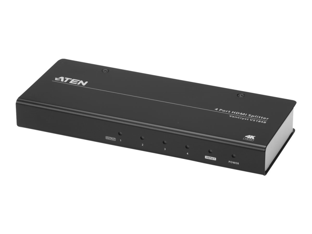 ATEN VanCryst VS184B - Video/audiosplitter - 4 x HDMI - skrivbordsmodell