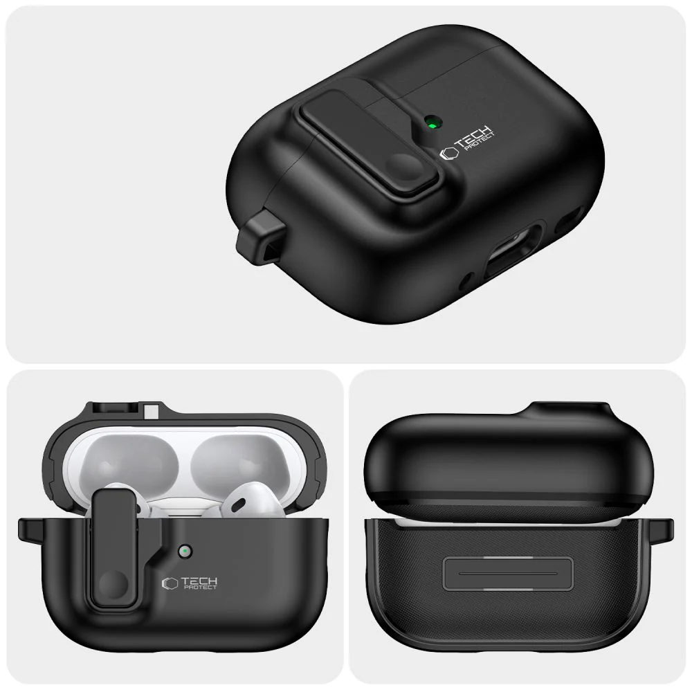 Tech-Protect Slim Hook Fodral med karbinhake till Apple AirPods Pro 1/2 - Svart, bild 3
