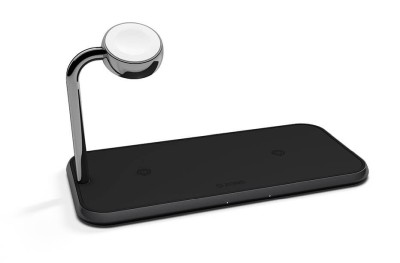 Zens Qi dubbel + Watch trådlös Aluminium laddningsplatta (svart)