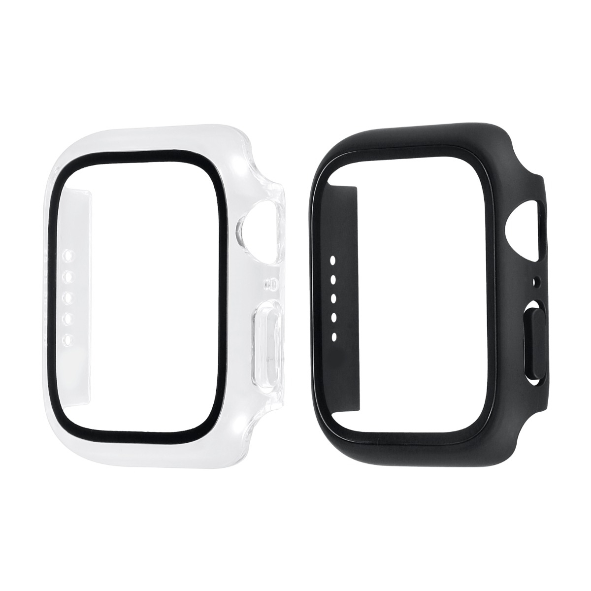 Triacle 360 skärmskyddshölje Apple Watch 7/8 41 mm 2 pack, svart/transparent