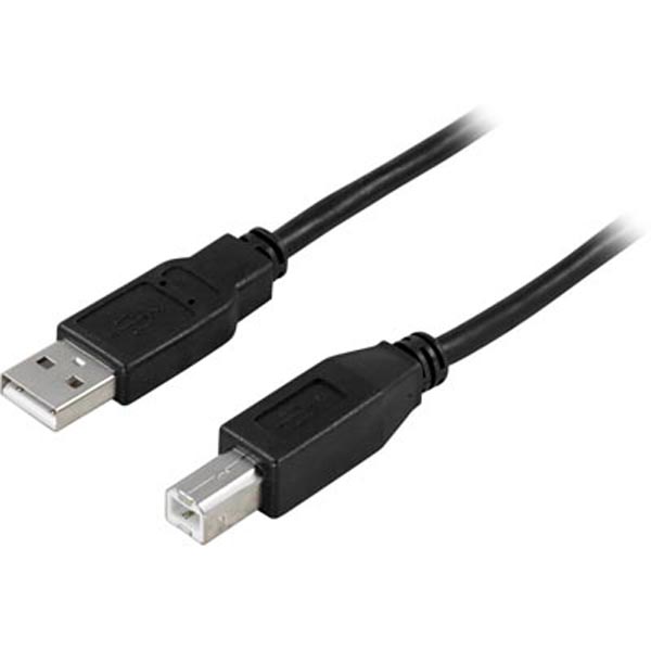 USB 2.0-kabel USB A till USB B, 0,5 meter - Svart, bild 4