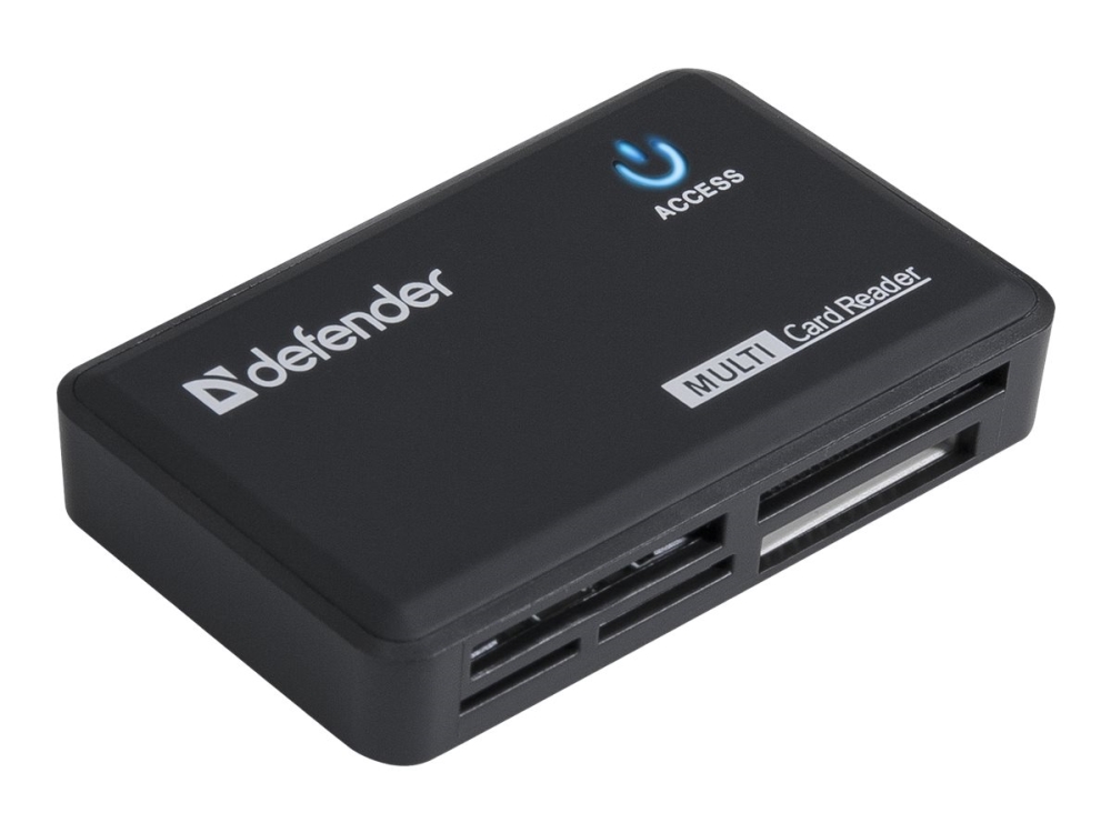 Defender ????????? OPTIMUS USB 2.0, ???????. ??????, Compact flash (CF), CF+, Memory stick (MS), MicroSD (TransFlash), MiniSD, MiniSDHC, MMC, MMC..., Svart, 20 Mbit/s, USB 2.0, USB
