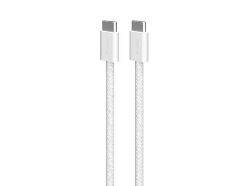 Kabel Puro Flätad USB-C/USB-C 60W, 1,5 m, vit