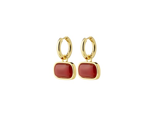 PILGRIM - NOW Earrings - Gold-Plated/Red - 30 mm, bild 2