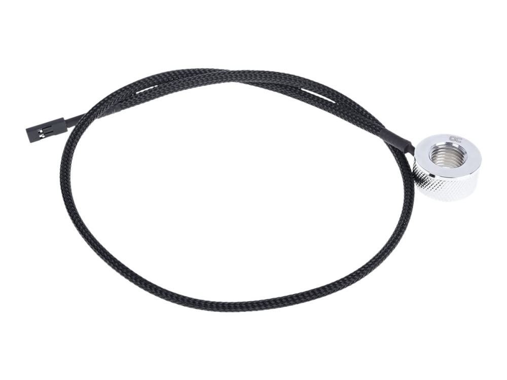 Alphacool Eiszapfen Temperature Sensor G1/4 IG/IG with AG Adapter - Temperatursensor för vätskekylsystem - krom - 50 cm