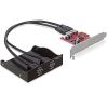 PCI-Express x1 kort, DeLock, 2xTyp A portar i fronten, floppy-ström, USB 3.0, bild 3
