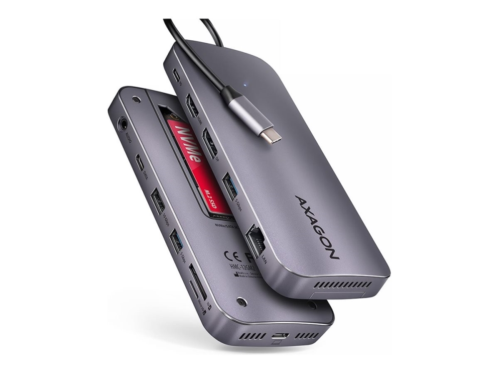 AXAGON HMC-12GM2 GEN2COMBO USB-C-hubb 12-in-1 10Gbps HDMI DisplayPort