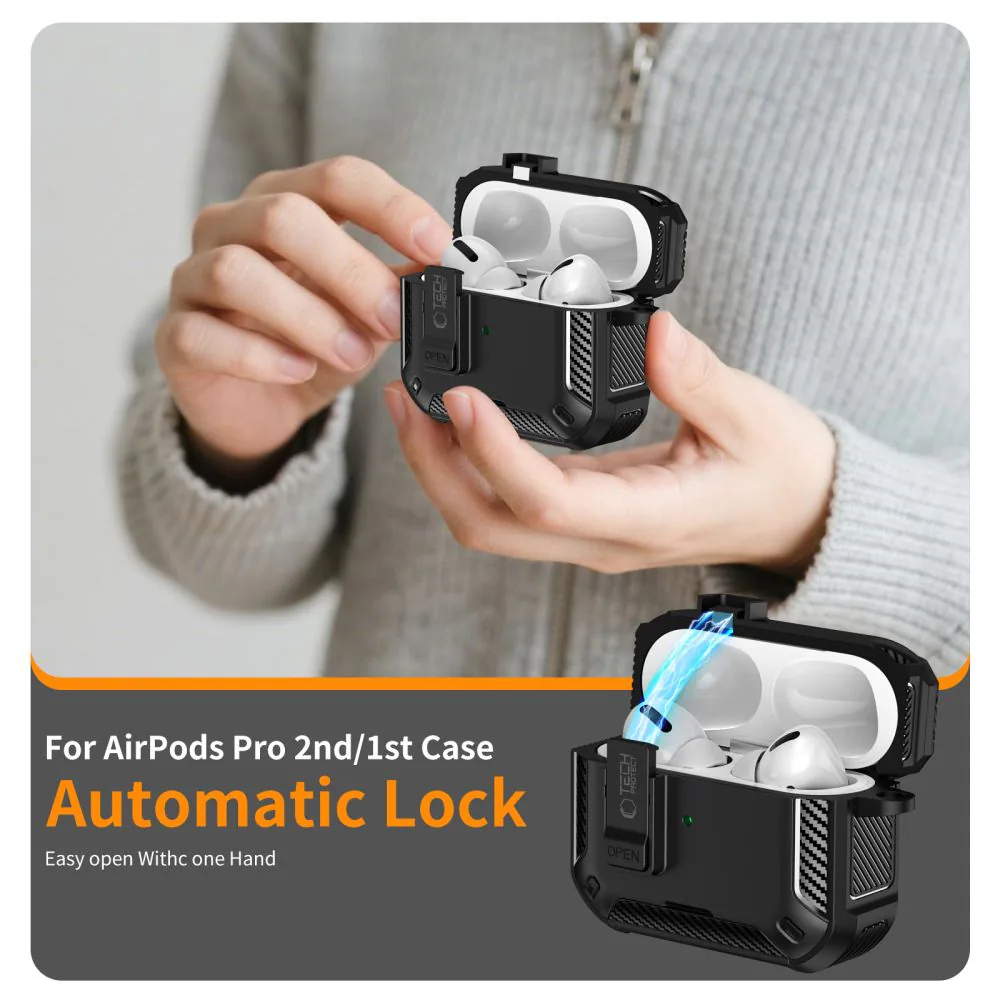 Tech-Protect Carbonox MagSafe-fodral för AirPods Pro - svart, bild 5