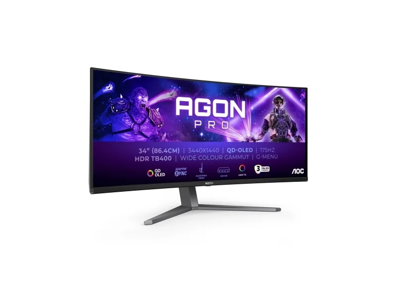 AOC AGON PRO AG346UCD 34" - Böjd Ultrawide 3440x1440 QD-OLED 175Hz, bild 3