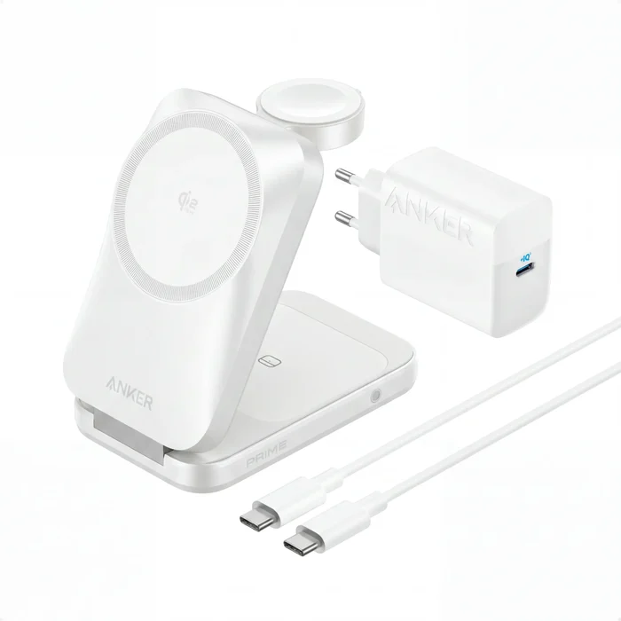 Anker Prime Foldable trådlös laddstation 3-i-1 MagGo Silver