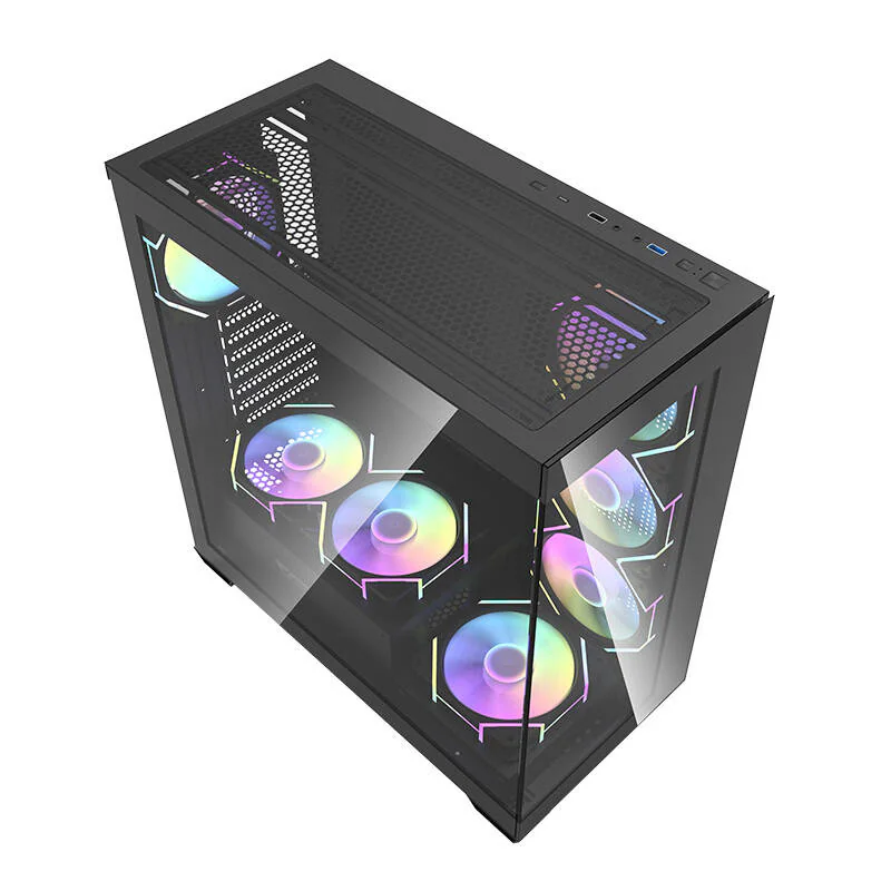 Darkflash DS900 computer case (black) + 7 ARGB fans - Chassi - Miditower - Svart, bild 5
