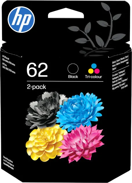 HP 62 bläckpatron 2-pack (trefärgad/svart)
