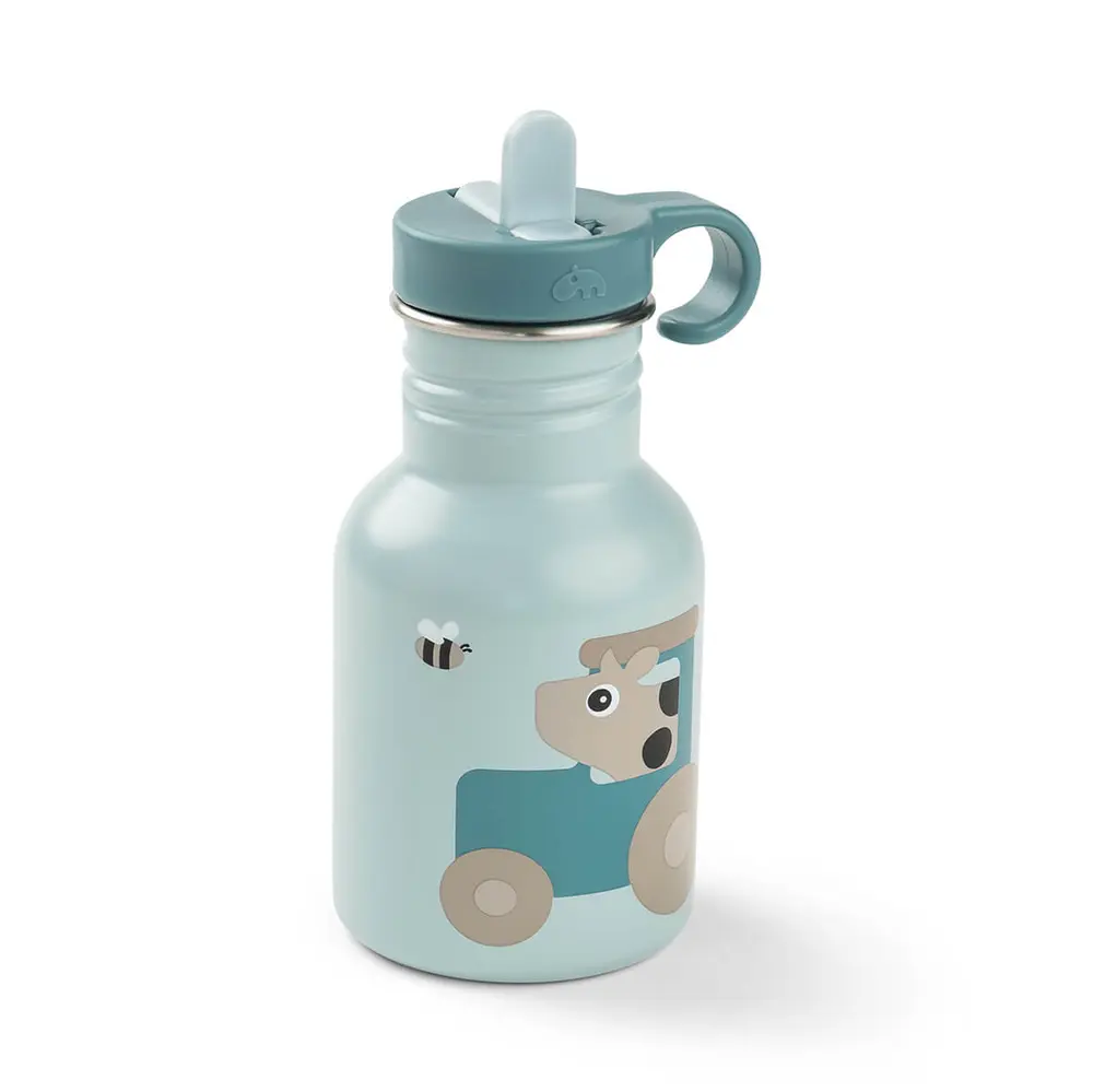Done by Deer Metal Bottle Tiny Farm Blue 350 ml, bild 4