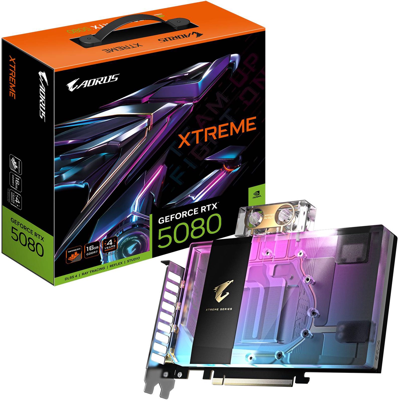 Gigabyte GeForce RTX 5080 Aorus Xtreme Waterforce WB 16 GB GDDR7, HDMI/3xDP, RGB Lighting, bild 3