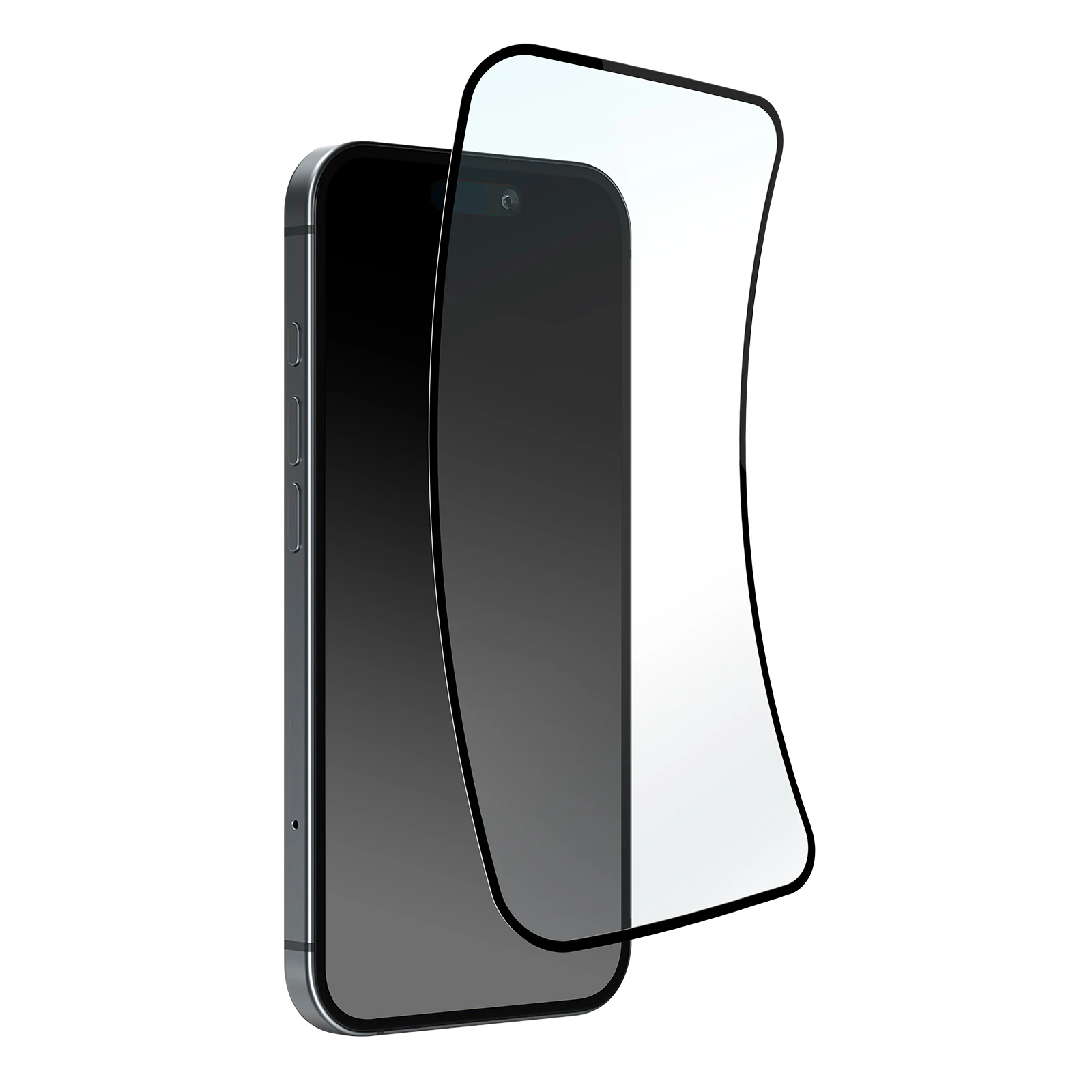 Puro Flexible Glass D3O Hybridglas med svart ram till iPhone 16 / iPhone 15 / iPhone 15 Pro