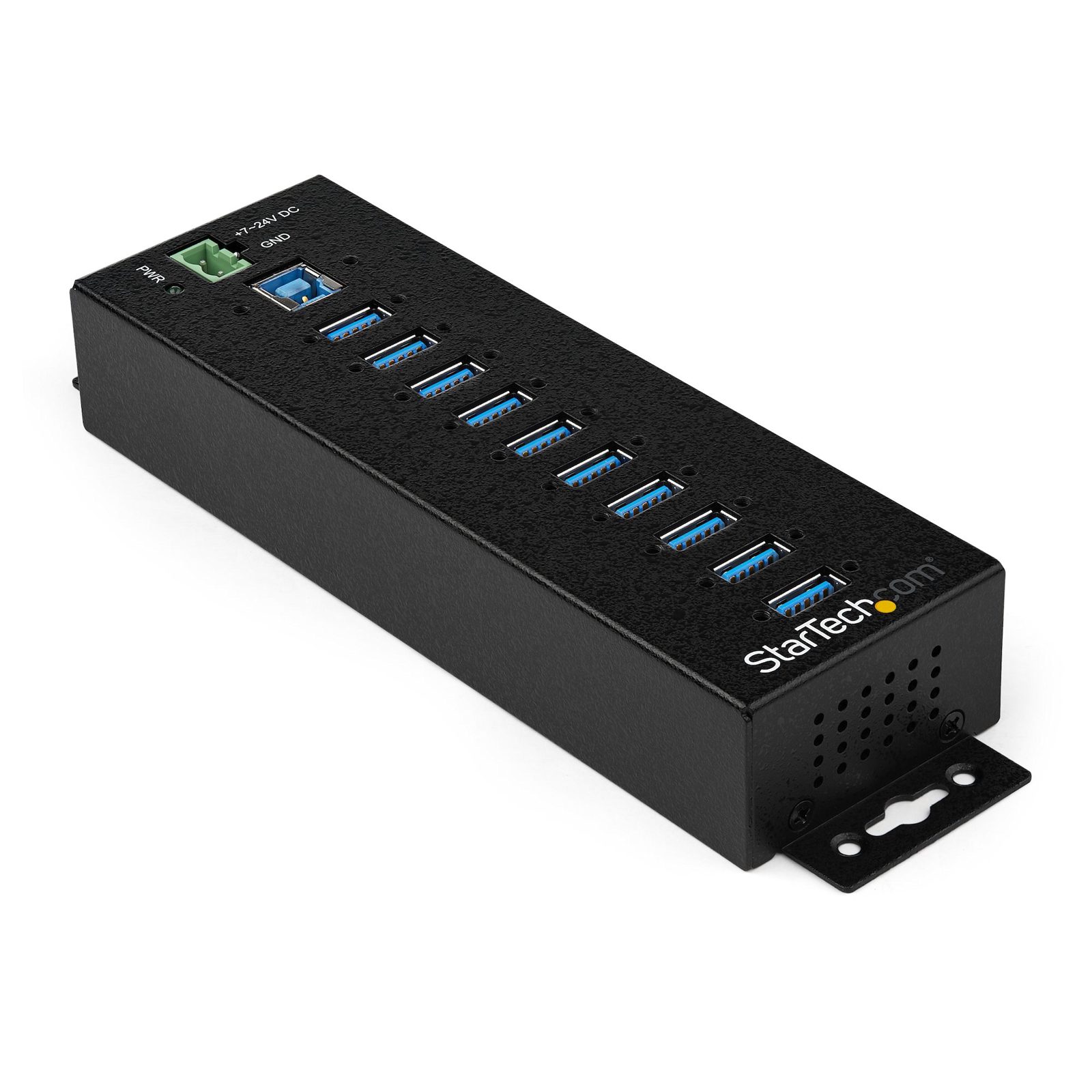 USB 3.0-hub Startech HB30A10AME, 10xUSB 3.0, industriell, inkl. strömadapter - Svart, bild 3