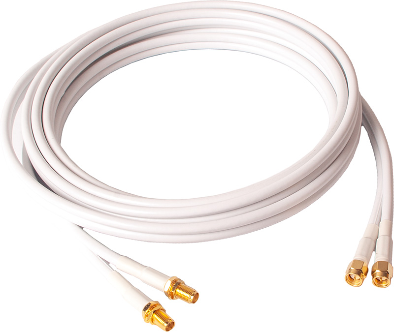 Antennkabel Poynting Twin SMA-ha/SMA-ho 3m - Vit, bild 4