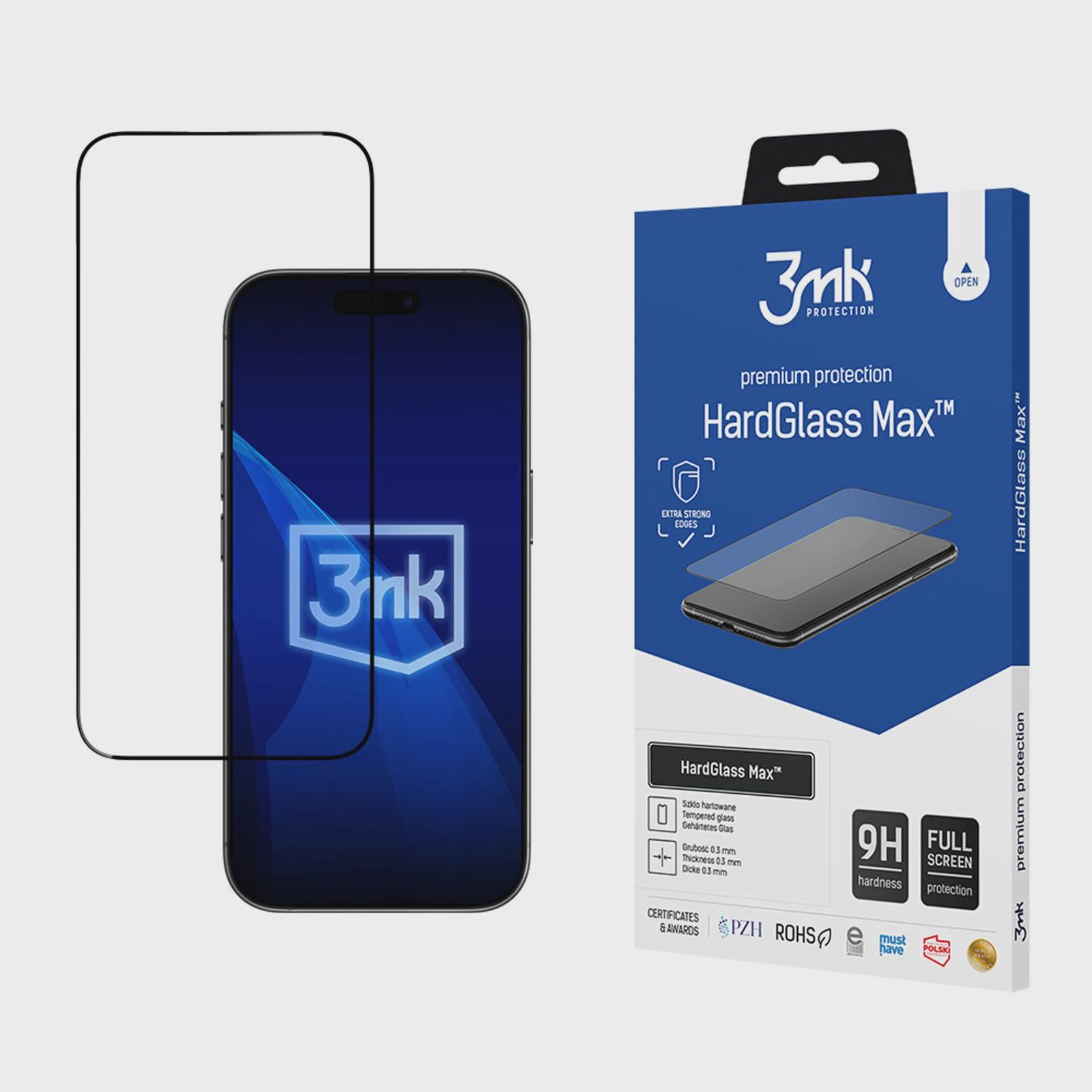 Förstärkt härdat glas 3mk HardGlass Max Black för iPhone 17 Air