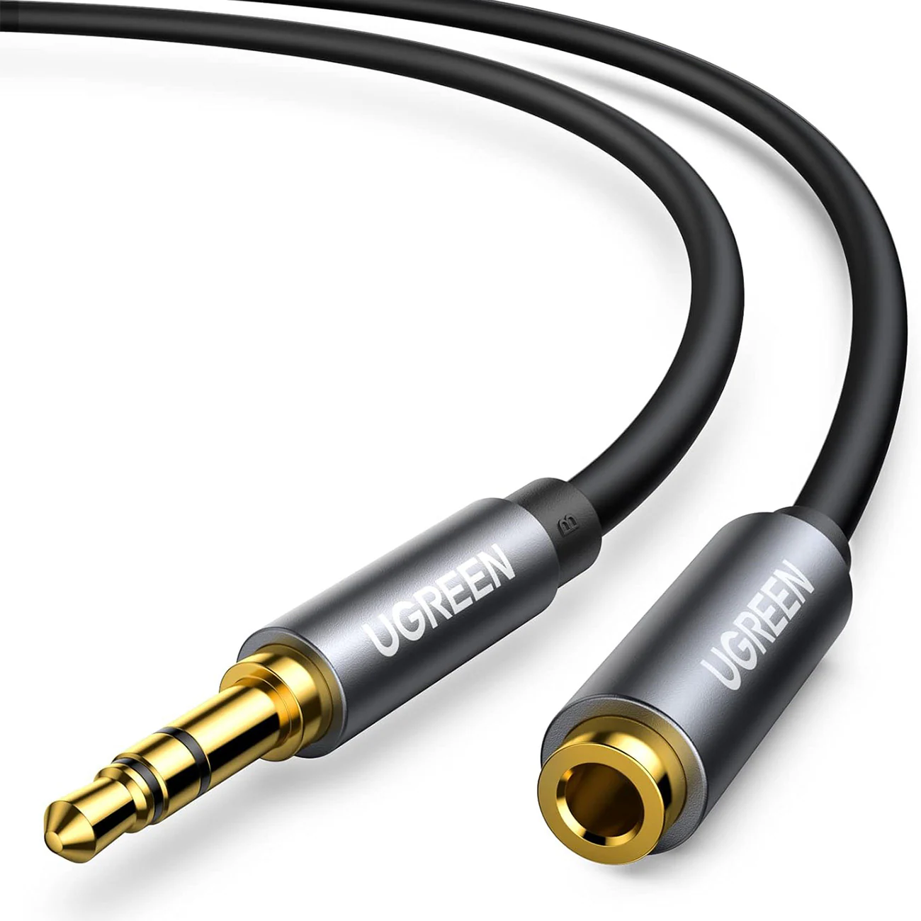 Ugreen AUX förlängningskabel 3,5 mm minijack, 1m - Silver