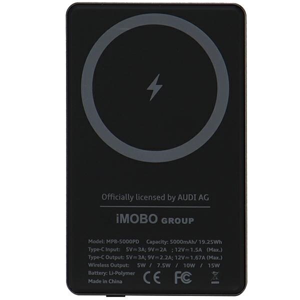 Powerbank Audi Big Logo MagSafe induktiv 15W 5000mAh - grå, bild 5