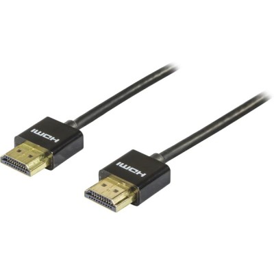 DELTACO HDMI-kabel 1.4 ha-ha Tunn Svart 1 m